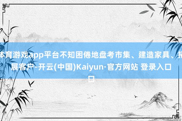 体育游戏app平台不知困倦地盘考市集、建造家具、拓展客户-开云(中国)Kaiyun·官方网站 登录入口
