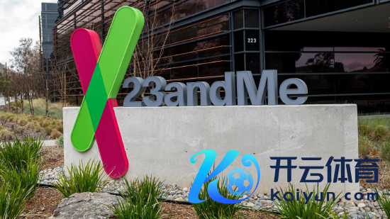 2021 年 1 月 27 日星期三，好意思国加利福尼亚州桑尼维尔市 23andMe 总部的记号。