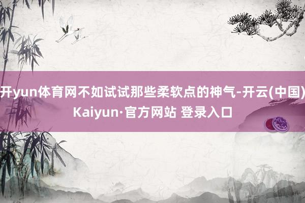 开yun体育网不如试试那些柔软点的神气-开云(中国)Kaiyun·官方网站 登录入口