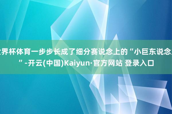 世界杯体育一步步长成了细分赛说念上的“小巨东说念主”-开云(中国)Kaiyun·官方网站 登录入口