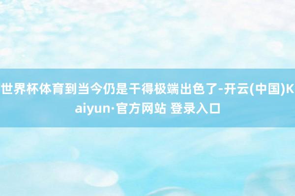 世界杯体育到当今仍是干得极端出色了-开云(中国)Kaiyun·官方网站 登录入口
